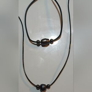 Thiatian Black Pearl Bracelet & Necklace